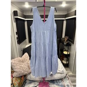 Quince Women’s Blue And White Stripe Dress Size Large